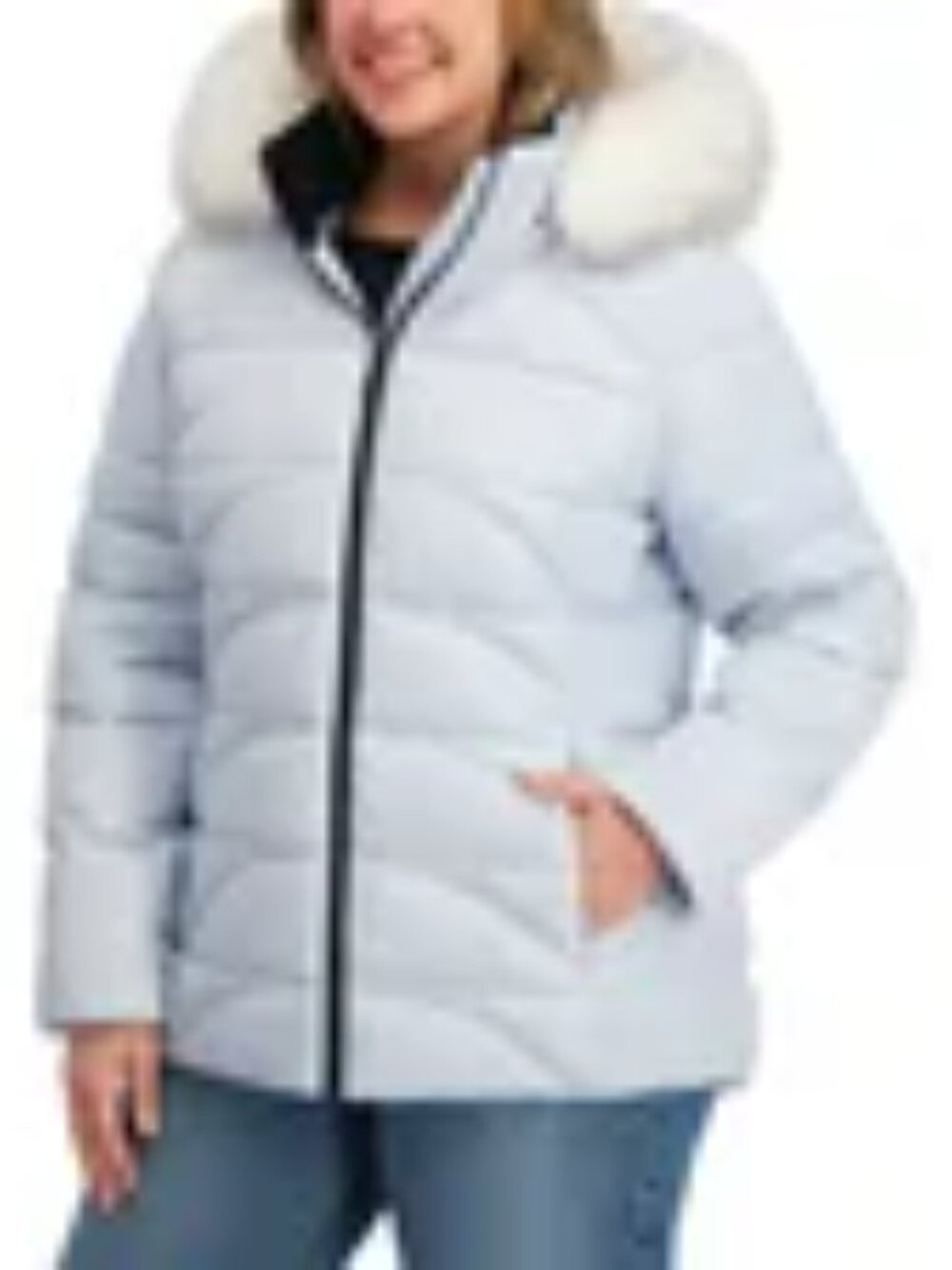 Nautica Women’s Puffer Jacket water-resistant Detachable Hood XXL Light Blue - Picture 5 of 6